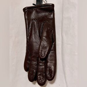 Fownes Dark Brown Leather Gloves Womens Sz 8 Super Soft